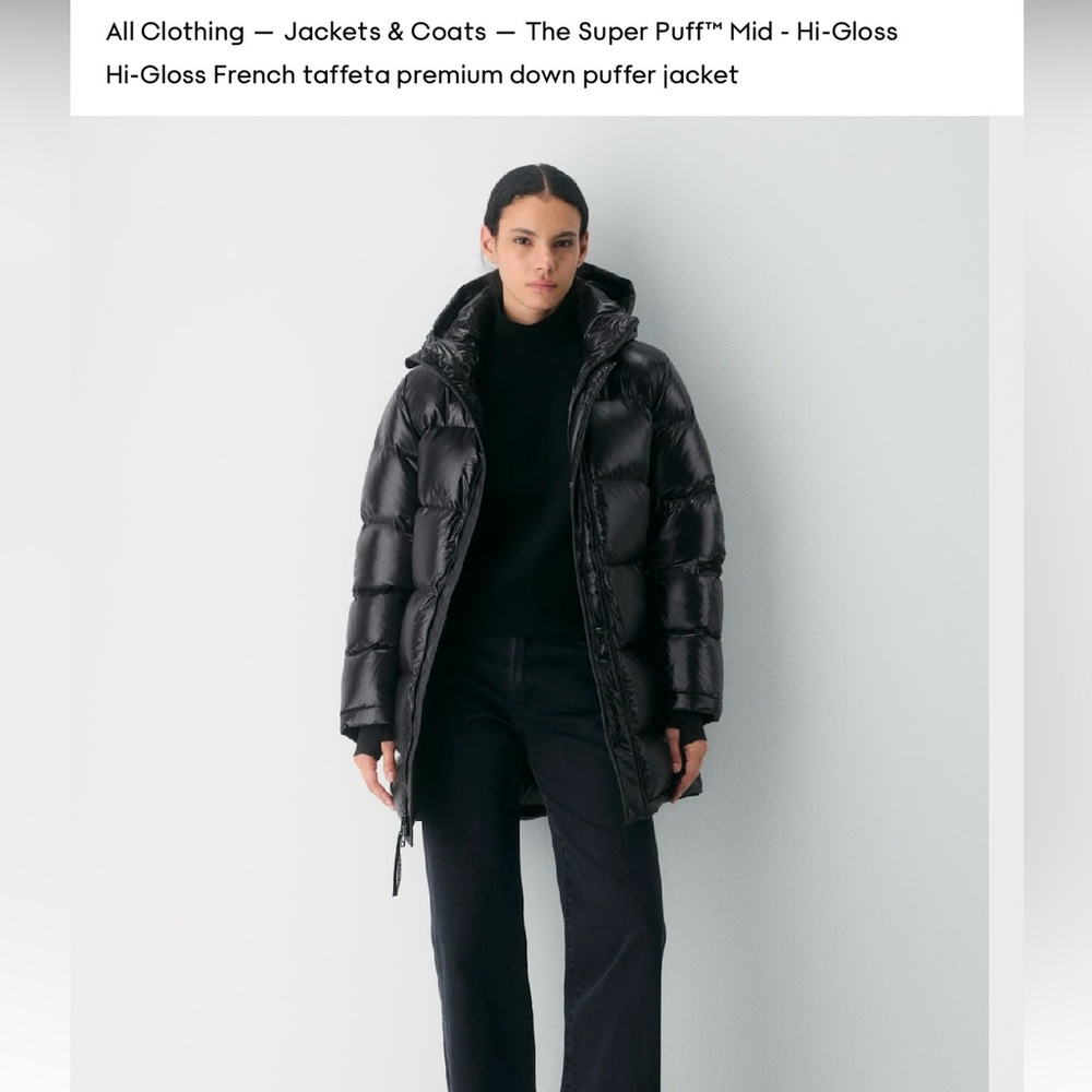 Aritzia Super Puff Mid in Black Hi-Gloss